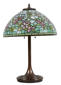 Tiffany Style Art Nouveau Table Lamp, 20th c., H.- 23 in., Dia.- 16 in.