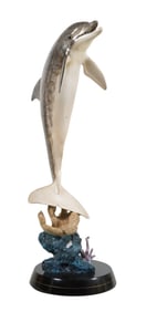 Robert Wyland (American/ Michigan, b. 1956), "Day of the Dolphin," c. 1999, H.- 32 in., W.- 10 in.,