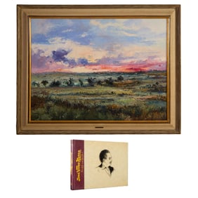Jose Vives-Atsara (Spanish/Texas, 1919-2004), "Sunset in Blanco, Texas," 1960, H.- 30 1/8 in., W.-