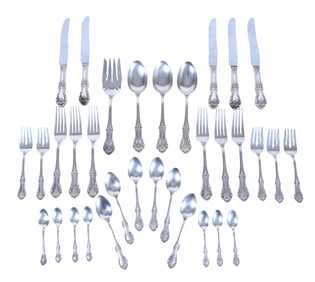 Thirty-Three Piece Partial Set of Sterling Flatware by International, App. Total Sterling Wt.- 35.48