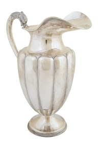 Sterling Water Pitcher, 20th c., App. Total Sterling Wt.- 32.38 Troy oz., H.- 11 3/4 in., W.- 5 1/2