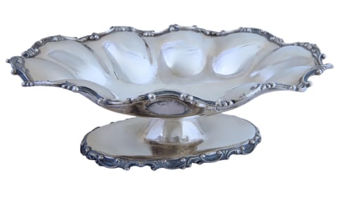 Oval Sterling Footed Serving Bowl, 20th c., App. Total Sterling Wt.- 36.3 Troy oz., H.- 4 1/2 in.,