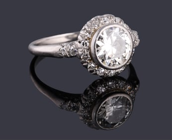 Ladies' Platinum Diamond Ring, App. Wt.- 4.3 grams; Size- 6 3/4.
