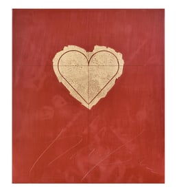 George Bauer Dunbar (American/Louisiana, 1927-2025), "Gold Leaf Heart on Red Clay," H.- 13 7/8 in.,
