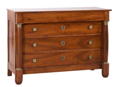 French Empire Walnut Commode, mid 19th c., H.- 36 in., W.- 51 in., D.- 21 1/2 in.
