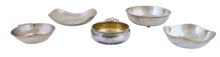 Five Pieces of Sterling Tableware, App. Total Sterling Wt.- 27.65 Troy oz.; Footed Bowl- H.- 2 1/8