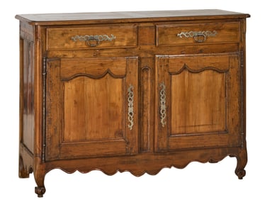 French Louis XV Style Walnut Sideboard, late 19th c., H.- 41 in., W.- 55 in., D.- 22 in.