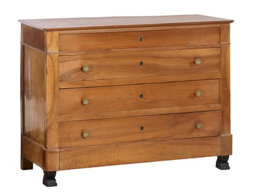French Empire Cherry Commode, mid 19th c., H.- 36 in., W.- 49 1/4 in., D.- 20 1/2 in.