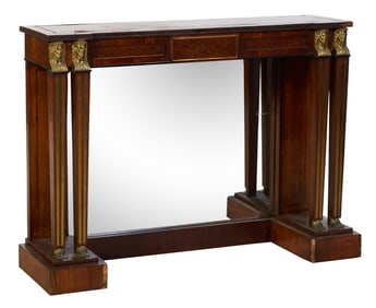 French Empire Ormolu Mounted Rosewood Pier Table, early 19th c., H.- 36 1/2 in., W.- 48 in., D.- 14