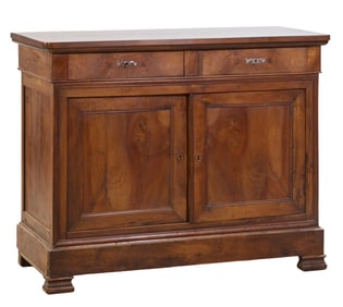 French Louis Philippe Walnut Sideboard, mid 19th c., H.- 40 in., W.- 50 1/2 in., D.- 22 3/4 in.