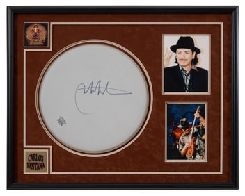 Carlos Santana Autographed Memorabilia, Overall- H.- 31 in., W.- 39 in.