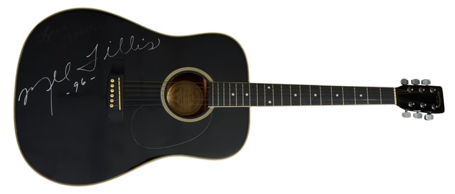 Mel Tillus Autographed Hondo Guitar, 1996, L.- 40 1/2 in., W.- 15 1/2 in., D.- 4 1/2 in.