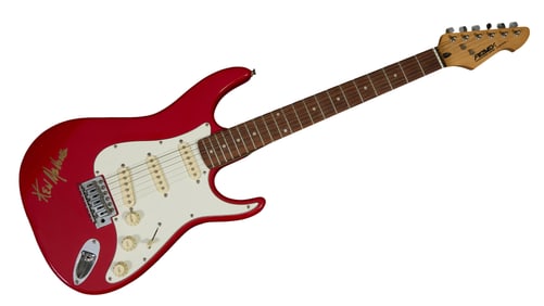 Ken Mellons Autographed Peavey Raptor Electric Guitar, L.- 39 in., W.- 12 3/4 in., D.- 2 1/4 in.
