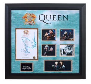 Queen, Bohemian Rhapsody, Autographed Memorabilia, Sight- H.- 23 1/2 in., W.- 25 1/2 in., Framed-