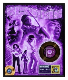 Jimi Hendrix "Purple Haze" Memorabilia, Overall- H.- 24 1/4 in., W.- 20 1/4 in.