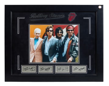 Rolling Stones Autographed Memorabilia, Overall- H.- 21 3/8 in., W.- 27 3/8 in.