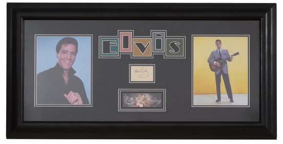 Elvis Presley Autographed Memorabilia, Overall- H.- 19 1/4 in., W.- 38 in.