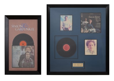 Two Simon & Garfunkel Autographed Memorabilia, First- Overall- H. 33 1/2 in., W.- 20 1/2 in.;