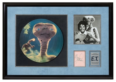 E.T. & Michael Jackson "The Story" Autographed Memorabilia, 1982, Overall- H.- 20 3/8 in., W.- 29
