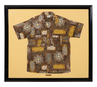Frank Sinatra Autographed Hawaiian Pennleigh Shirt, Overall- H.- 35 1/4 in., W.- 40 1/4 in.