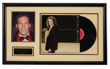 Michael Bolton "Soul Provider" Autographed Memorabilia, Overall- H.- 34 in., W.- 20 in.