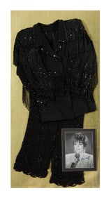 Liza Minelli Autograph and Wardrobe Memorabilia, Overall- H.- 46 1/2 in., W.- 23 3/4 in.; Outfit-