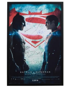 Autographed Movie Poster for "Batman vs. Superman" (2016), Overall- H.- 37 in., W.- 25 1/2 in.
