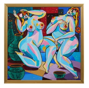 Franklin D. Cassierra (American, 20th/21st Century), "Carnival/Mardi Gras Naked Revelers," 2002, H.-