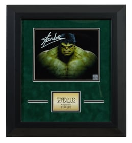 Autographed Stan Lee Memorabilia from Hulk (2003), Overall- H.- 20 3/8 in., W.- 18 1/4 in.