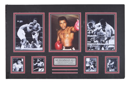 Muhammad Ali Autographed Memorabilia, Overall- H.- 20 in., W.- 32 in.
