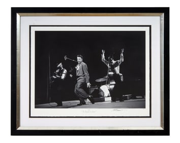 Elvis Presley "A Legend is Born" Memorabilia, Sight- H.- 24 in., W.- 36 in., Framed- H.-33 in., W.-