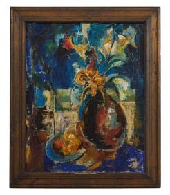 Attributed to Ingrid Cromel Rehert (American, 1931-2001), "Still Life with Spring Flowers," H.- 30