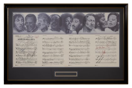 "We Are the World" Autographed Leadsheet, Overall- H.- 30 in., W.- 45 3/4 in.