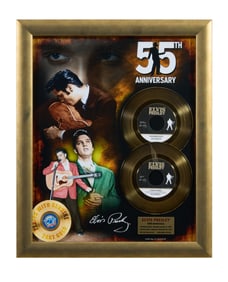 Elvis Presley 55th Anniversary Memorabilia, Overall- H.- 22 1/4 in., W.- 18 1/4 in.