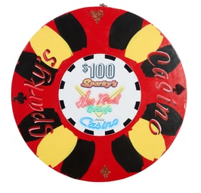 Sparky's Casino Collectible, Dia.- 47 in., D.- 1 in.