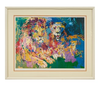 Leroy Neiman (American, 1921-2012), "Lion's Pride," 1977, Sight- H.- 23 1/4 in., W.- 30 1/2 in.,