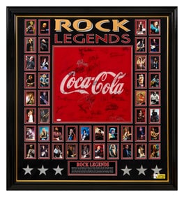 Rock Legends Autographed Coca Cola Poster, Overall- H.- 41 3/4 in., W.- 39 in.