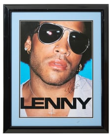 Lenny Kravitz Autographed Virgin Records Poster, Overall- H.- 32 1/2 in., W.- 26 1/4 in.