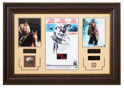 Autographed John Wayne Memorabilia from "True Grit" (1969), Overall- H.- 27 in., W.- 38 in.