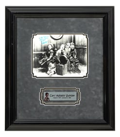 Carl "Alfalfa" Switzer Autographed Little Rascals Memorabilia, Framed- H.- 21 3/8 in., W.- 18 3/4