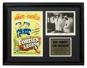 Abbot & Costello Autographed Memorabilia from the "Foreign Legion" (1950), Overall- H.- 22 1/4 in.,