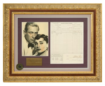 William Holden Autographed “Sabrina?? Memorabilia, Framed- H.- 25 in., W.- 20 in.
