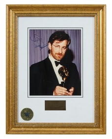Steven Spielberg Autographed Memorabilia, Image- H.- 9 in., W.- 7 in., Framed- H.- 17 5/8 in., W.-