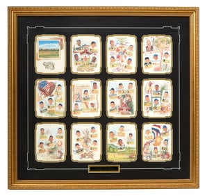 Baseball Hall of Fame Autographed Memorabilia, Overall- H.- 38 3/4 in., W.- 40 1/4 in.