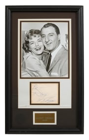 Danny Thomas Autographed Memorabilia, Framed- H.- 19 1/2 in., W.- 12 in.