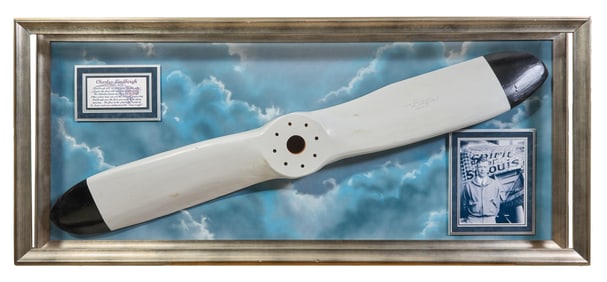 Charles Lindbergh, "Spirit of St. Louis" Autographed Memorabilia, Overall- H.- 27 in., W.- 63 in.,
