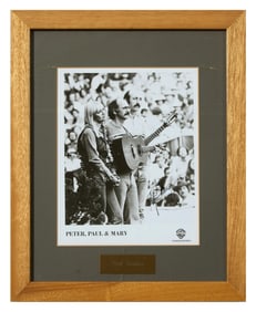 Peter, Paul and Mary Autographed Memorabilia, Sight- H.- 9 1/2 in., W.- 7 1/2 in.; Overall- H.- 15