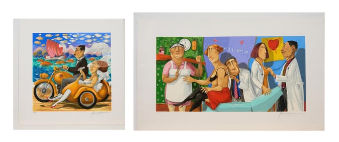 Pino Procopio (Italian, b. 1954), "Velo d' Amore" and "Questioni di Cuore," 2013, First Sheet- H.-