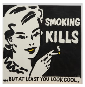 Todd Harris Goldman (American/Florida, b. 1969), "Smoking Kills," H.- 32 in., W.- 32 in.