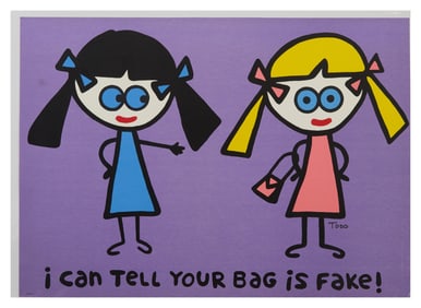 Todd Harris Goldman (American/Florida, b. 1969), "I Can Tell Your Bag is Fake," H.- 27 3/4 in., W.-
